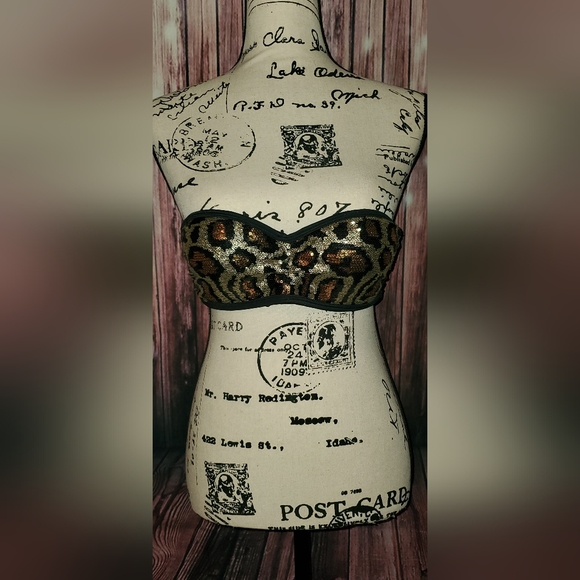 Venus 2 Piece Swimsuit -Top Size 32A -Bottoms Size 2  -Sequin Animal Print- NWOT - Picture 14 of 14